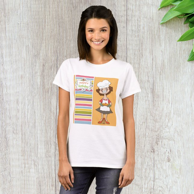 Camiseta Feliz Aniversário, Mulher-Pie, T-Shirt (Criador carregado)