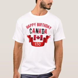 Camiseta Feliz aniversário no Canadá, 150º aniversário -