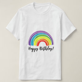 Camiseta Feliz aniversário no Rainbow Theme Party