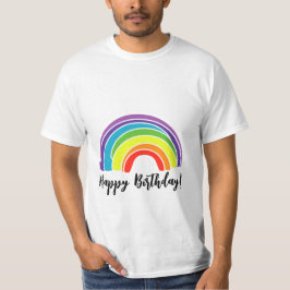 Camiseta Feliz aniversário no Rainbow Theme Party