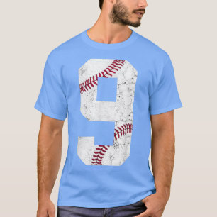 Camiseta Feliz Aniversário Nove Anos Crianças De Beisebol 9