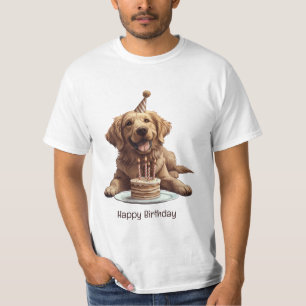 Camiseta Feliz aniversário - Ouro de varejo
