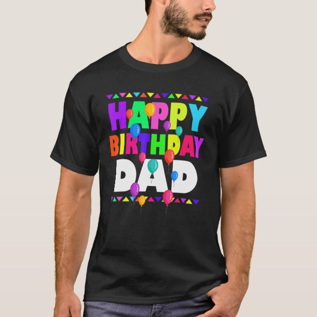Camiseta Feliz Aniversário Pai Cute Toddler Correspondente  (Frente)