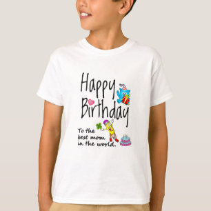 Camiseta Feliz aniversário para a melhor mãe do mundo