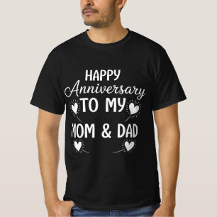 Camiseta Feliz aniversário para a minha mãe e Pai