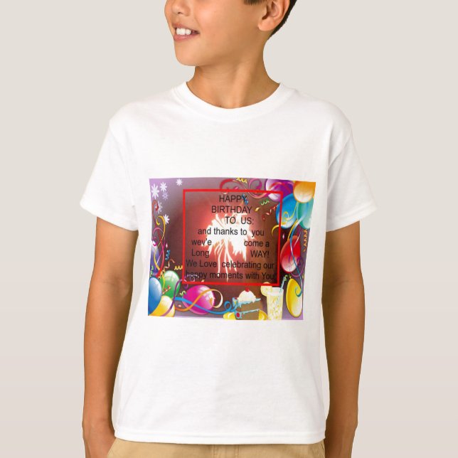 Camiseta Feliz aniversário para nós, Impressão de Arte (Frente)