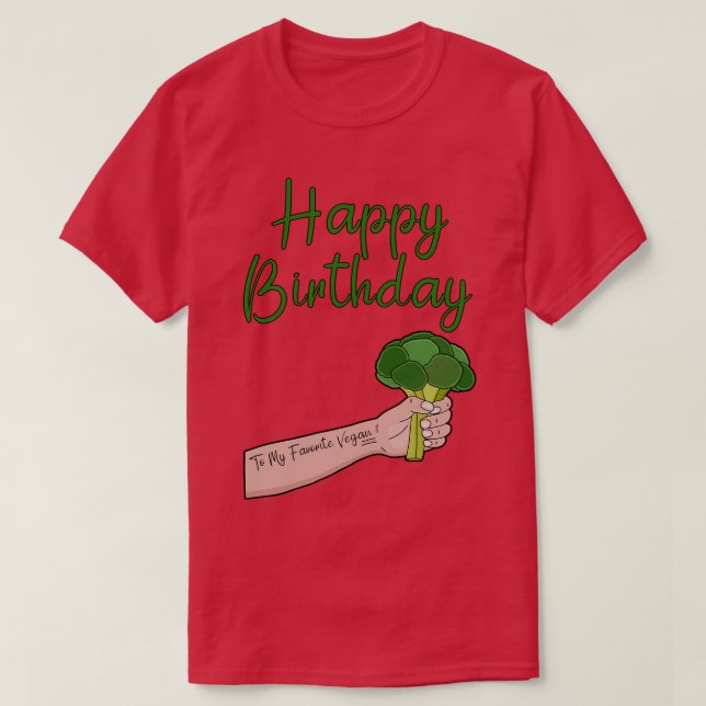 Camiseta Feliz Aniversário Para O Meu Herbívoro Favorito (Frente do Design)