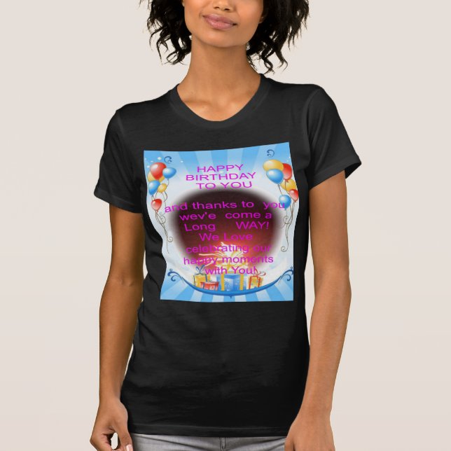 Camiseta Feliz aniversário para você Art Impressão (Frente)