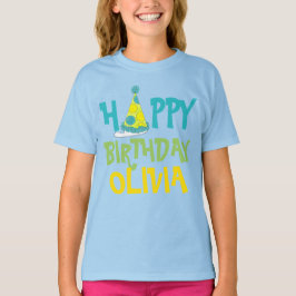 Camiseta Feliz Aniversário Personalizado Festa de Bolinhas 