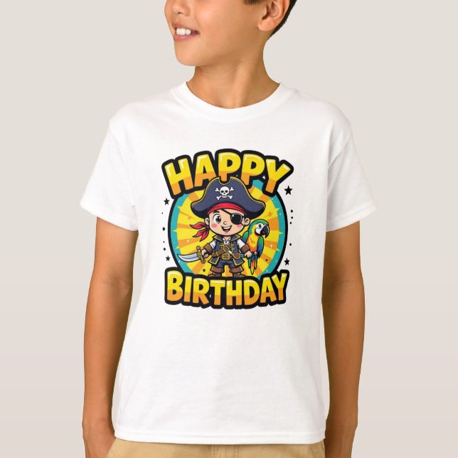 Camiseta Feliz Aniversário Pirata (Frente)