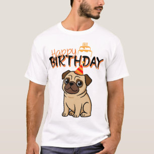CAMISETA FELIZ ANIVERSÁRIO PUG