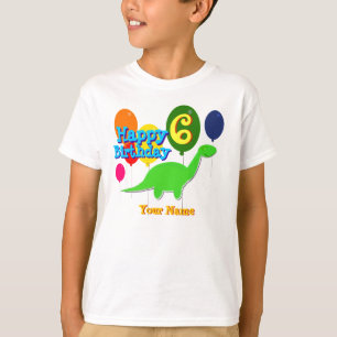 Camiseta Feliz aniversario seis dos balões anos de t-shirt