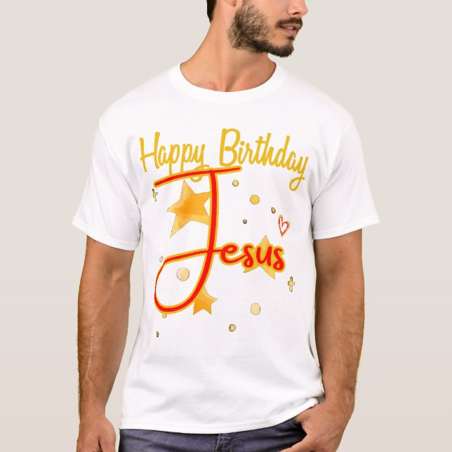 Camiseta Feliz aniversário Starry Jesus (Frente)