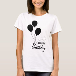 Camiseta Feliz Aniversário Tipografia Moderna Aniversário E