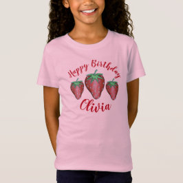 Camiseta Feliz Aniversário Vermelho Cor-de-Rosa, Berries de