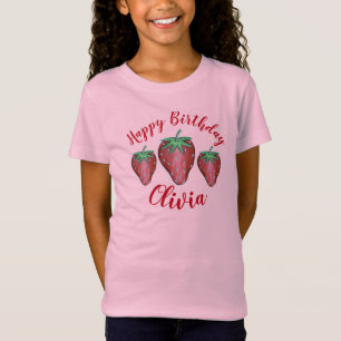Camiseta Feliz Aniversário Vermelho Cor-de-Rosa, Berries de
