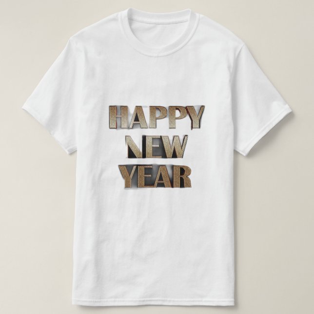 Camiseta feliz ano novo (Frente do Design)