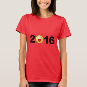 Camiseta Feliz ano novo 2016 Engraçado Beijo