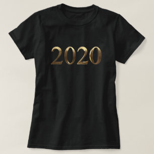 Camiseta Feliz ano novo 2020 - Números de Ouro Faux Elegant