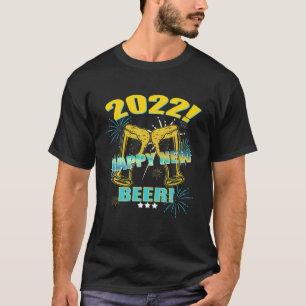 Camiseta feliz ano novo 2022 Beer Véspera de ano novo