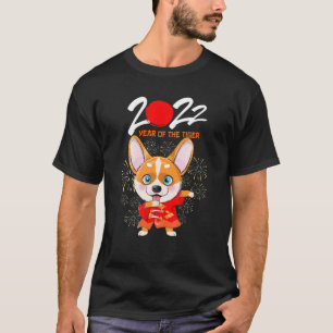 Camiseta feliz ano novo 2022 Dabbing Corgi Eve Party