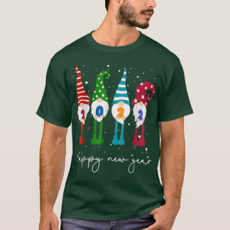 Camiseta Feliz Ano Novo 2022, Gnome Xmas Family Matching