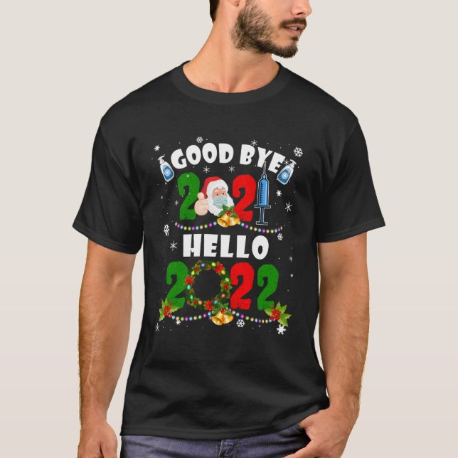 Camiseta Feliz ano novo 2022 Reindeer Face Família Pajama (Frente)