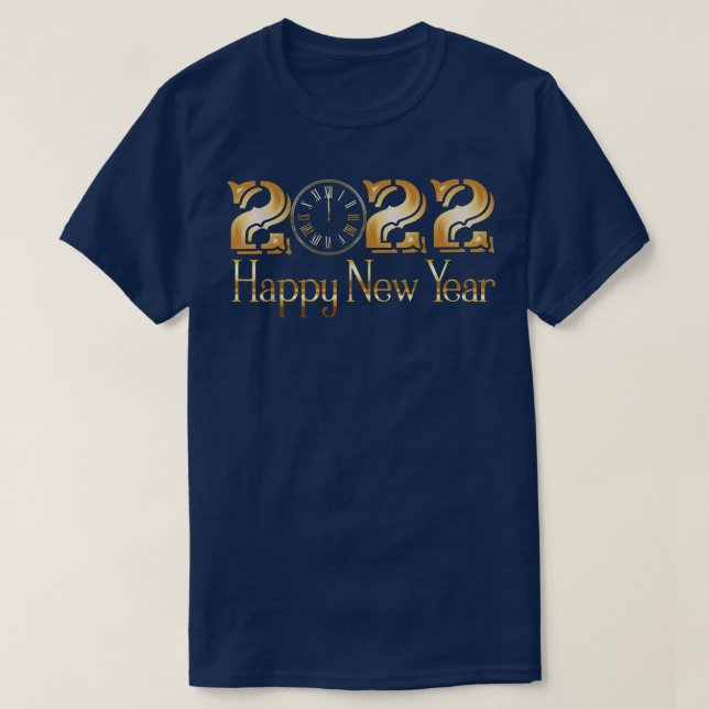 Camiseta Feliz ano novo 2022 Relógio À Meia-NoiteAnos Novos (Frente do Design)