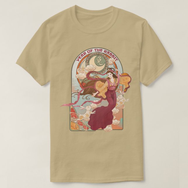 Camiseta Feliz ano novo 2023 Ano Do Novo Coelho Chinês (Frente do Design)