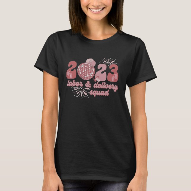 Camiseta Feliz ano novo 2023 Enfermeiro L&D Véspera de ano  (Frente)