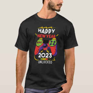 Camiseta Feliz ano novo 2023 - NYE do Jogo de Jogos Desbloq