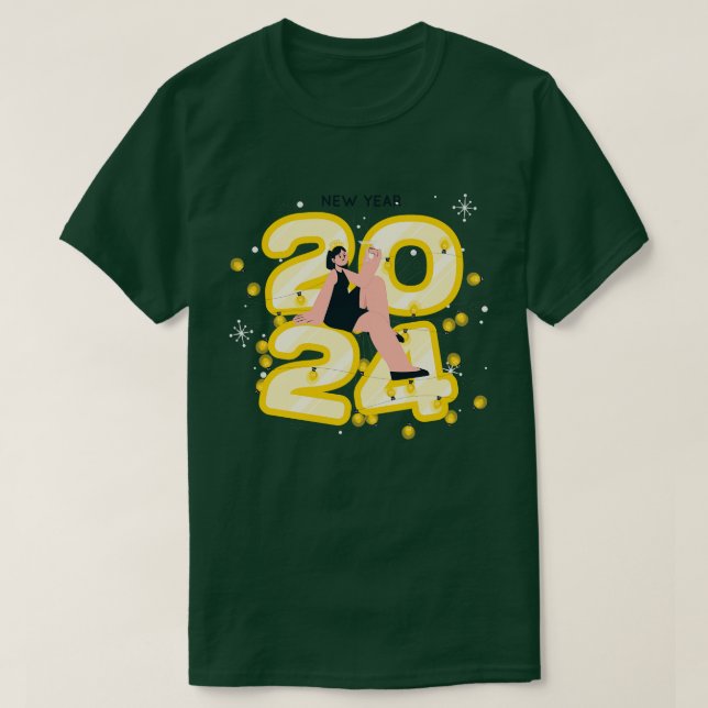 Camiseta Feliz ano novo 2024 (Frente do Design)