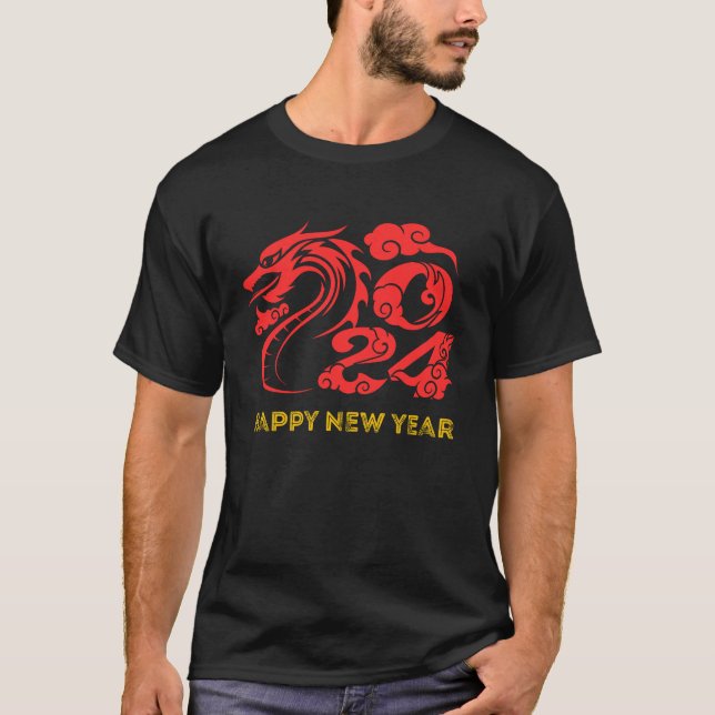 Camiseta feliz ano novo 2024 (Frente)