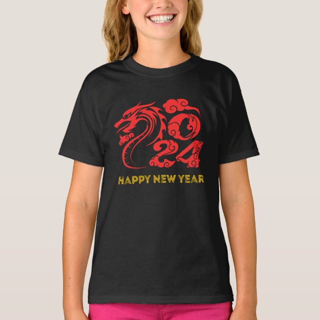 Camiseta feliz ano novo 2024 (Frente)