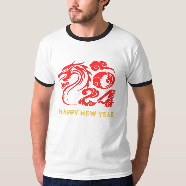 Camiseta feliz ano novo 2024 (Frente)