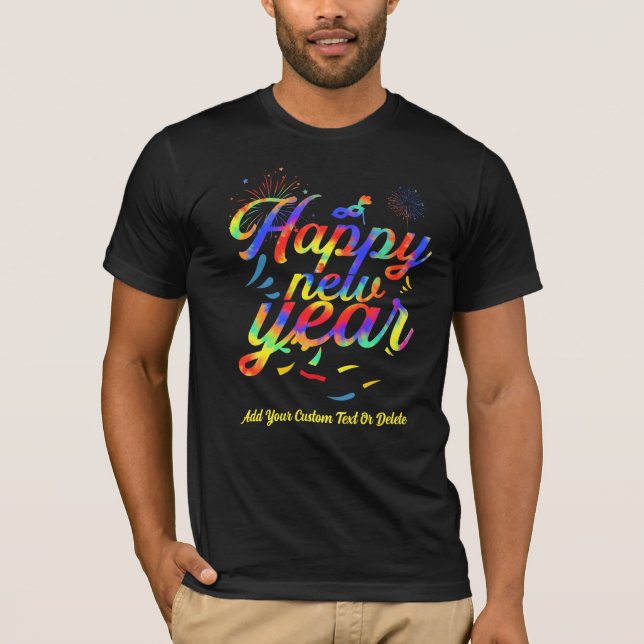 Camiseta Feliz ano novo 2024 Tie Dye Party 2024 (Frente)