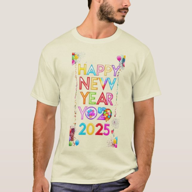 Camiseta Feliz ano novo 2025 (Frente)