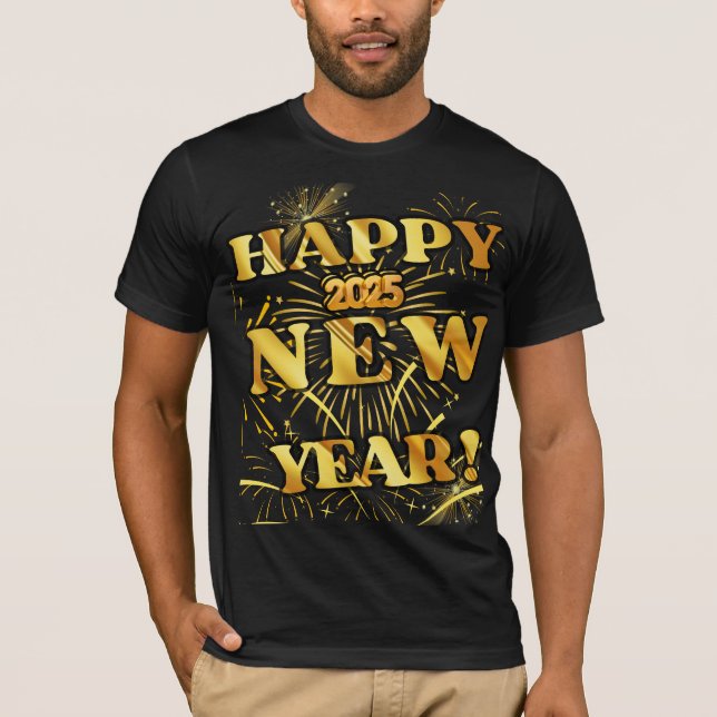 Camiseta Feliz Ano Novo 2025 (Frente)