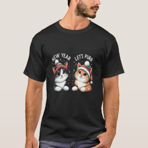 Camiseta Feliz ano novo 2025 Cat Lover Let s Purr Funny Cat