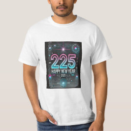 Camiseta Feliz ano novo 2025 t-shirt Modern design