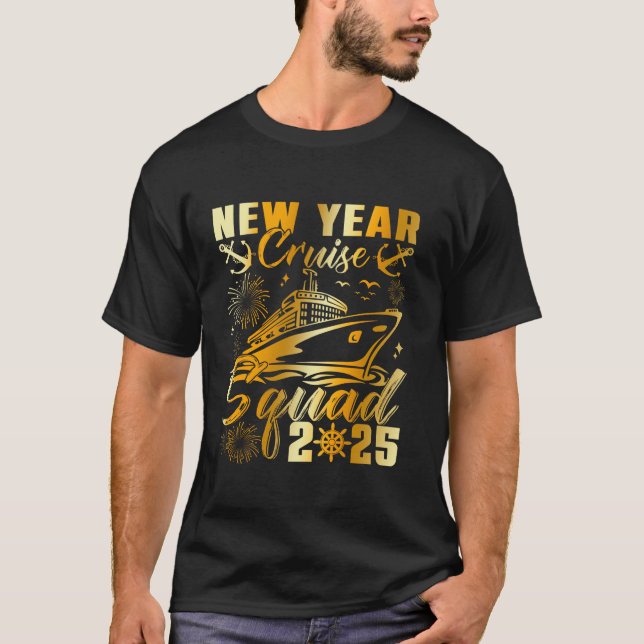 Camiseta Feliz ano novo 2025 - Véspera de ano novo NYE do E (Frente)