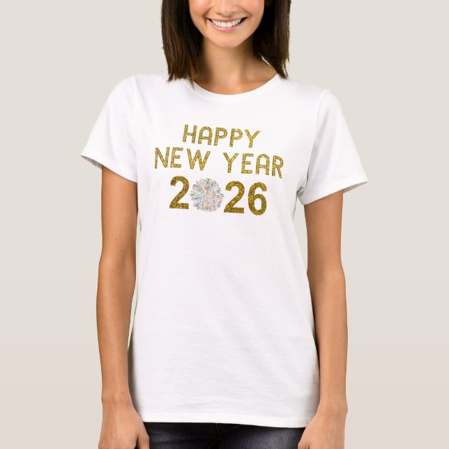 Camiseta Feliz Ano Novo 2026 (Frente)