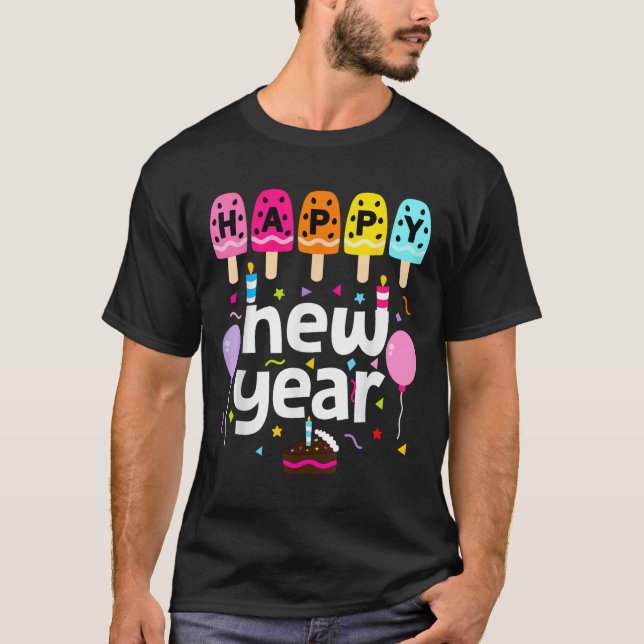 Camiseta Feliz ano novo 2026 Festa Véspera de ano novo Cria (Frente)