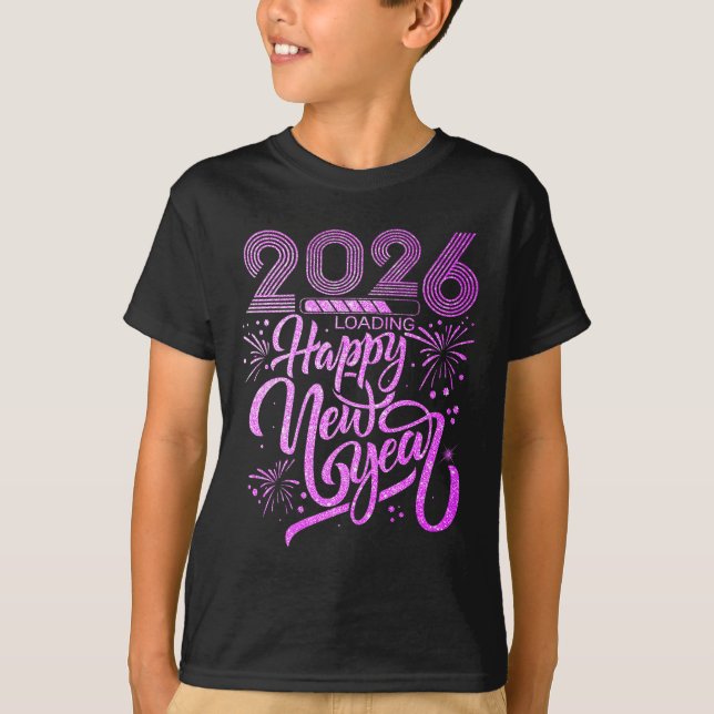Camiseta Feliz ano novo 2026 Fireworks Party Premium (Frente)