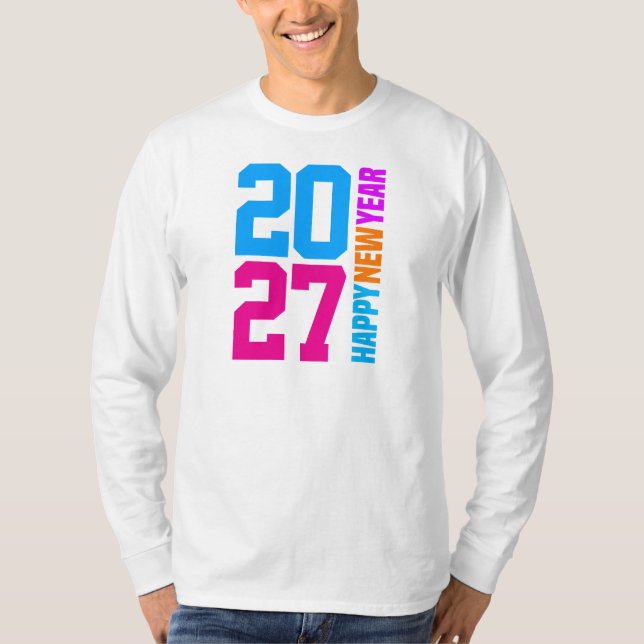 Camiseta Feliz Ano Novo 2027 (Frente)