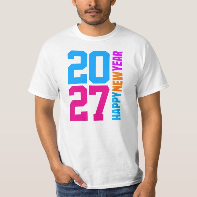 Camiseta Feliz Ano Novo 2027 (Frente)