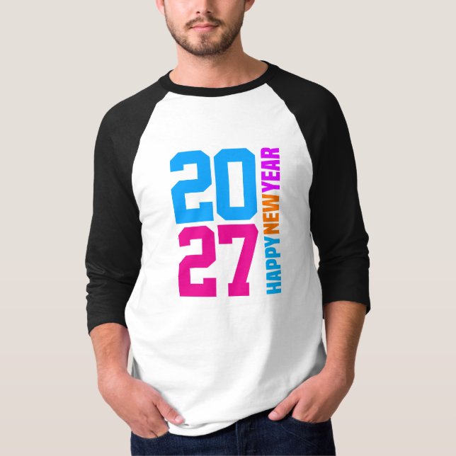 Camiseta Feliz Ano Novo 2027 (Frente)