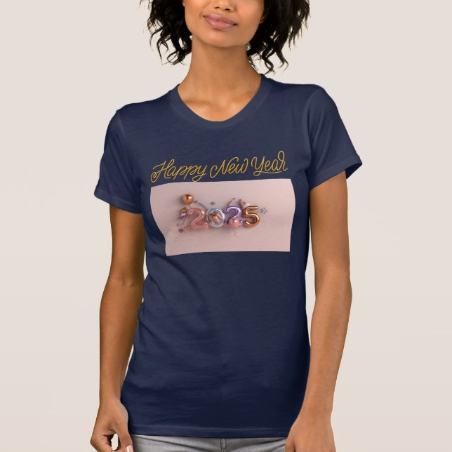 Camiseta Feliz ano novo Bella T-Shirt Design 2025 (Frente)