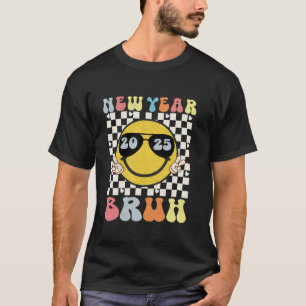 Camiseta Feliz ano novo Bruh 2025 Crianças Engraçadas do An