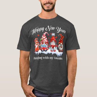Camiseta Feliz ano novo Chillin Com Meus Gnomos Mulheres Cr